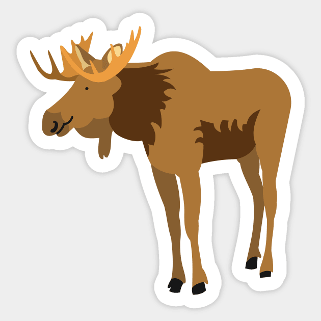 Moose Sticker by evisionarts